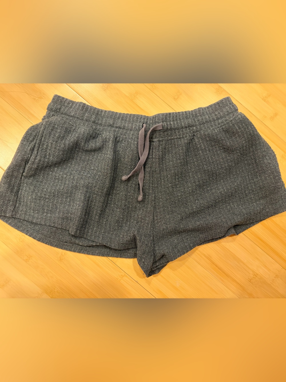 Garage Gray Ribbed Drawstring Lounge Shorts